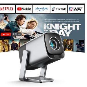 NEW - Projector with WiFi, Bluetooth, Smart Projector 4K Support, Dolby audio